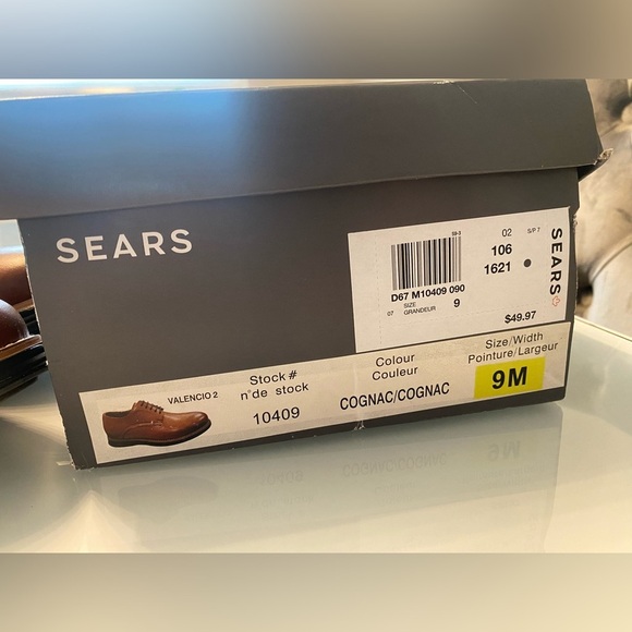 Sears Men's Tan Leather Oxfords - Picture 6 of 6